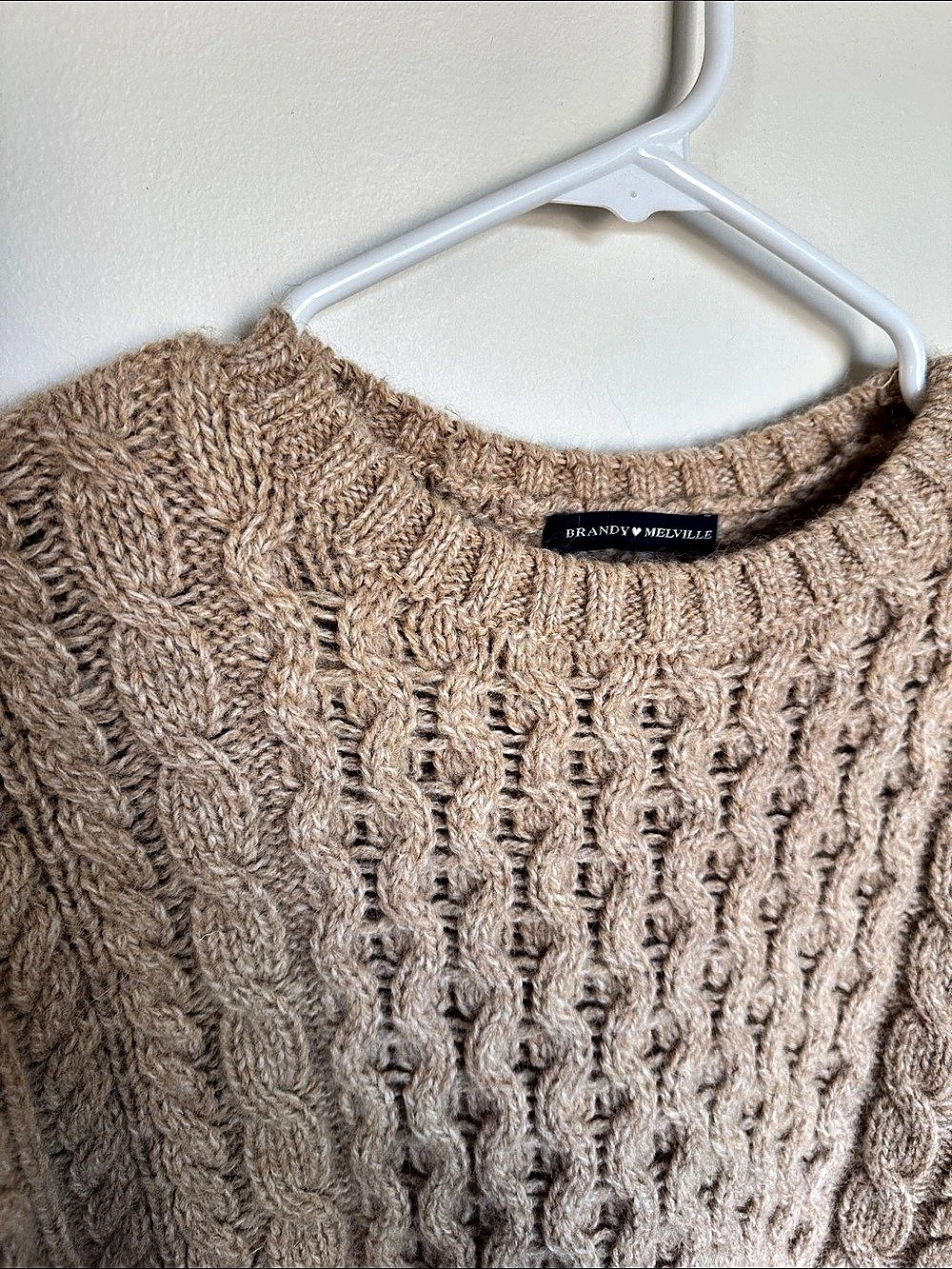 Brandy Melville Wool-Blend Cable Knit Sweater - Picture 3 of 6